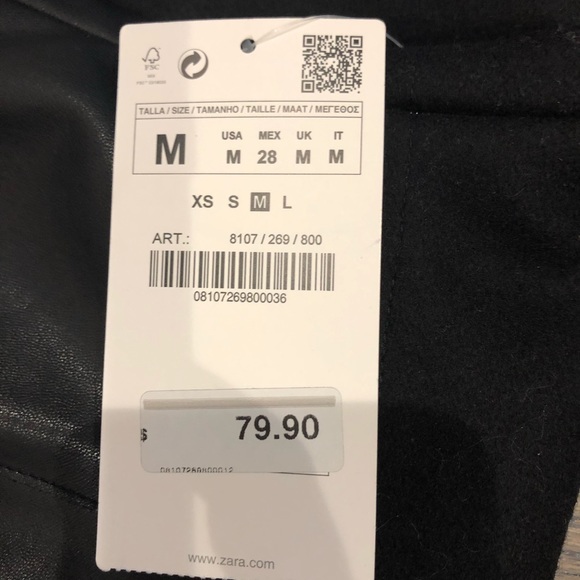 Zara Basics Faux Leather and Wool Skater Dress - Picture 5 of 5